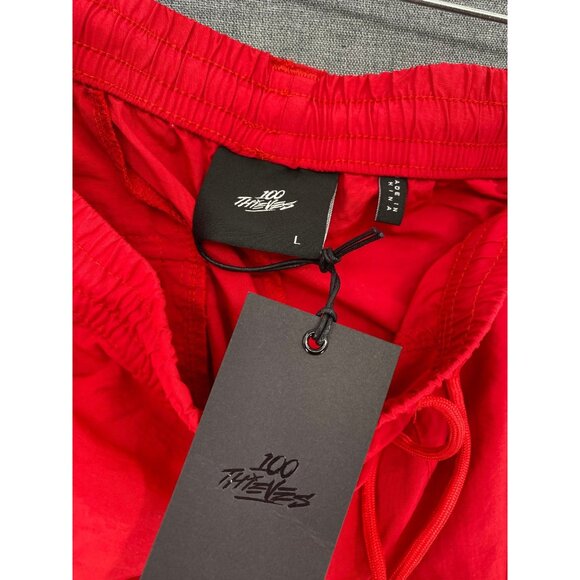 100 Thieves Foundations Nylon Red Pants Mens L 27" Windbreaker NWT - Picture 4 of 7